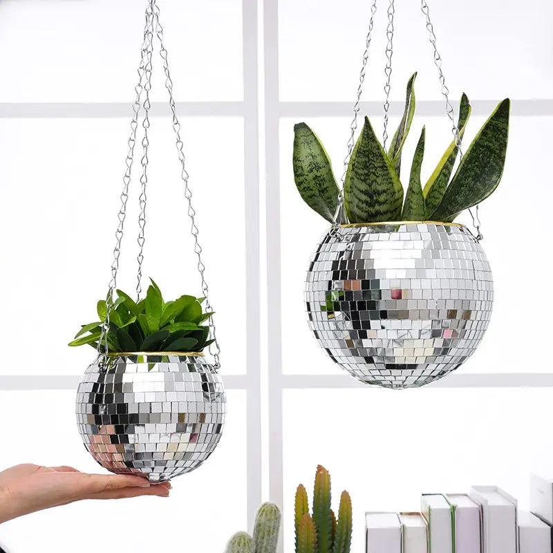 Boho Disco Ball Hanging Planter